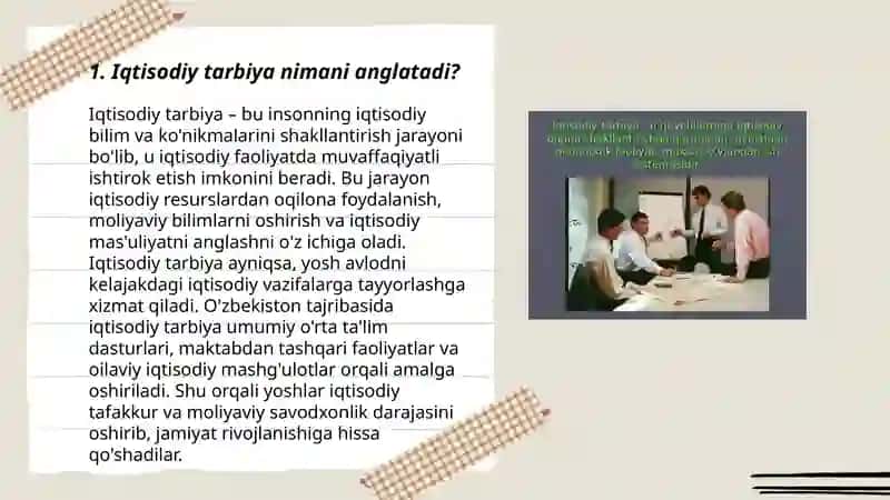 Iqtisodiy tarbiya haqida slayd 3