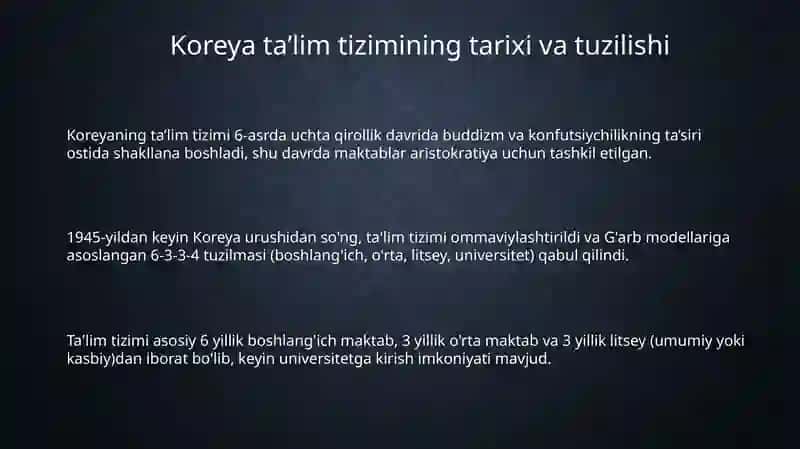 Janubiy Koreya ta'lim tizimi 3