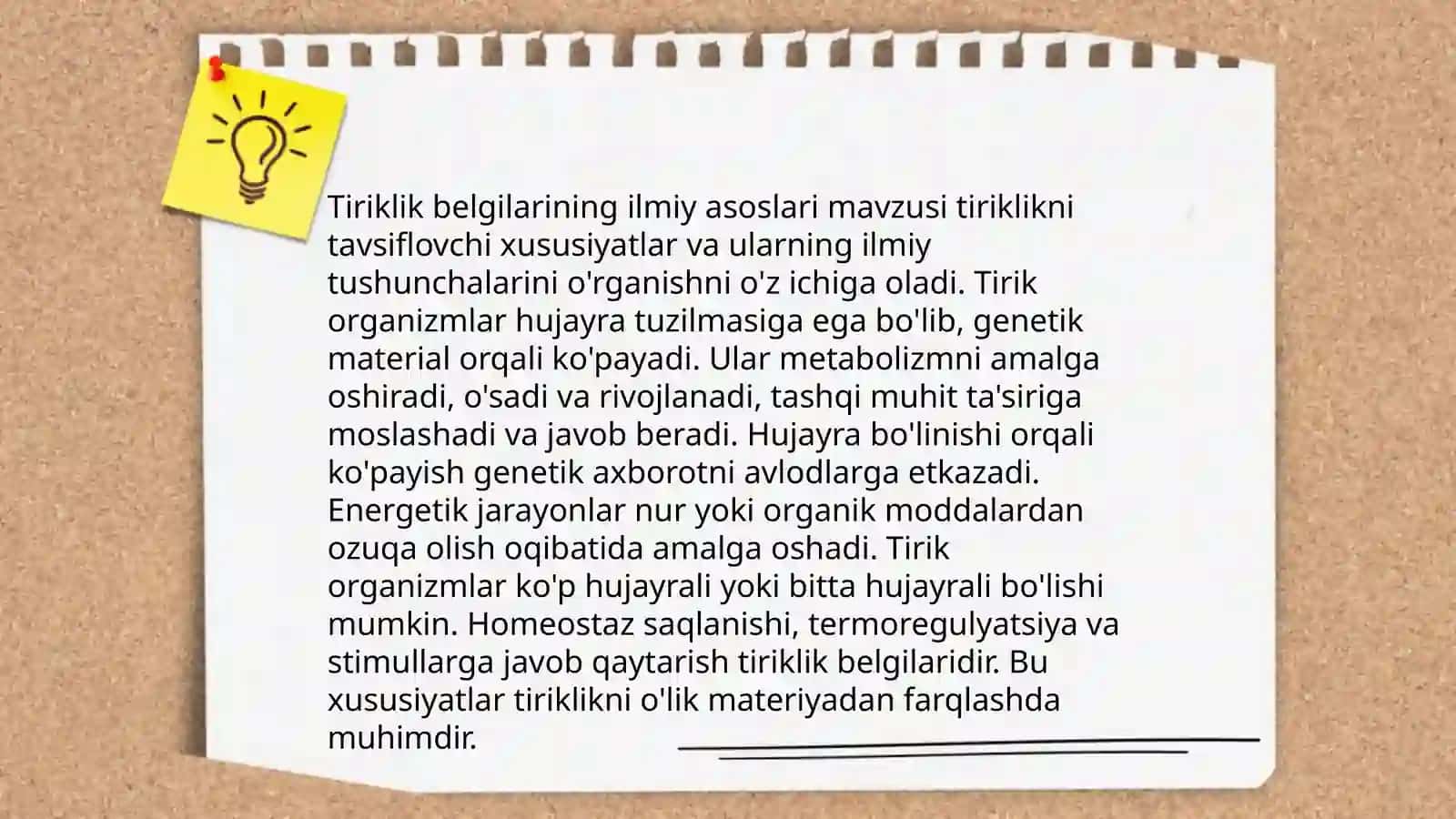 Tiriklik belgilari 3