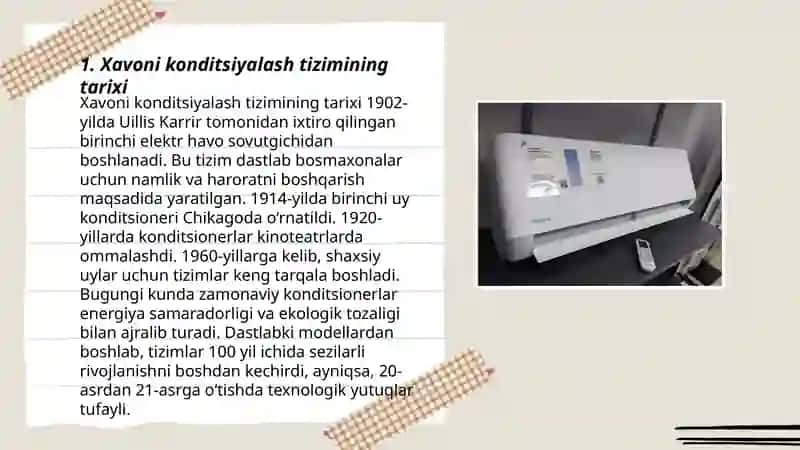 Xavoni konditsiyalash tizimining pritsipeal sxemalari 3
