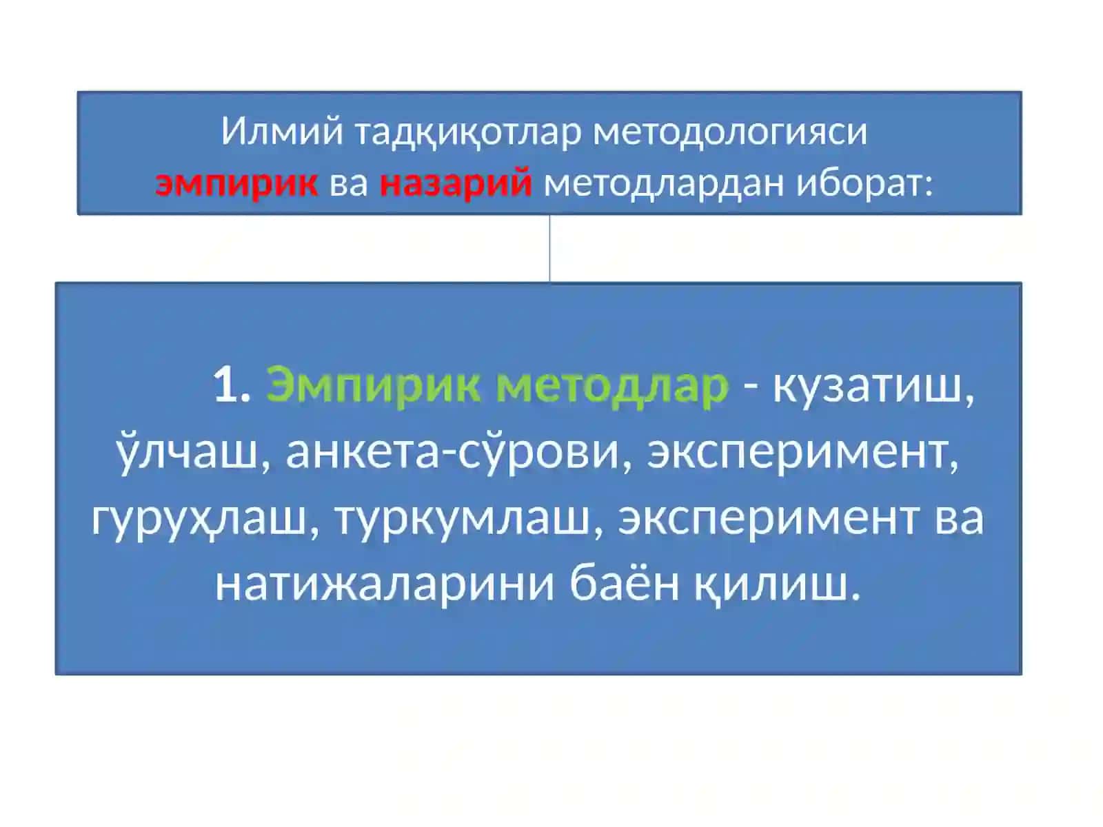 Илмий тадқиқотларда қўлланиладиган умумилмий методлар 3