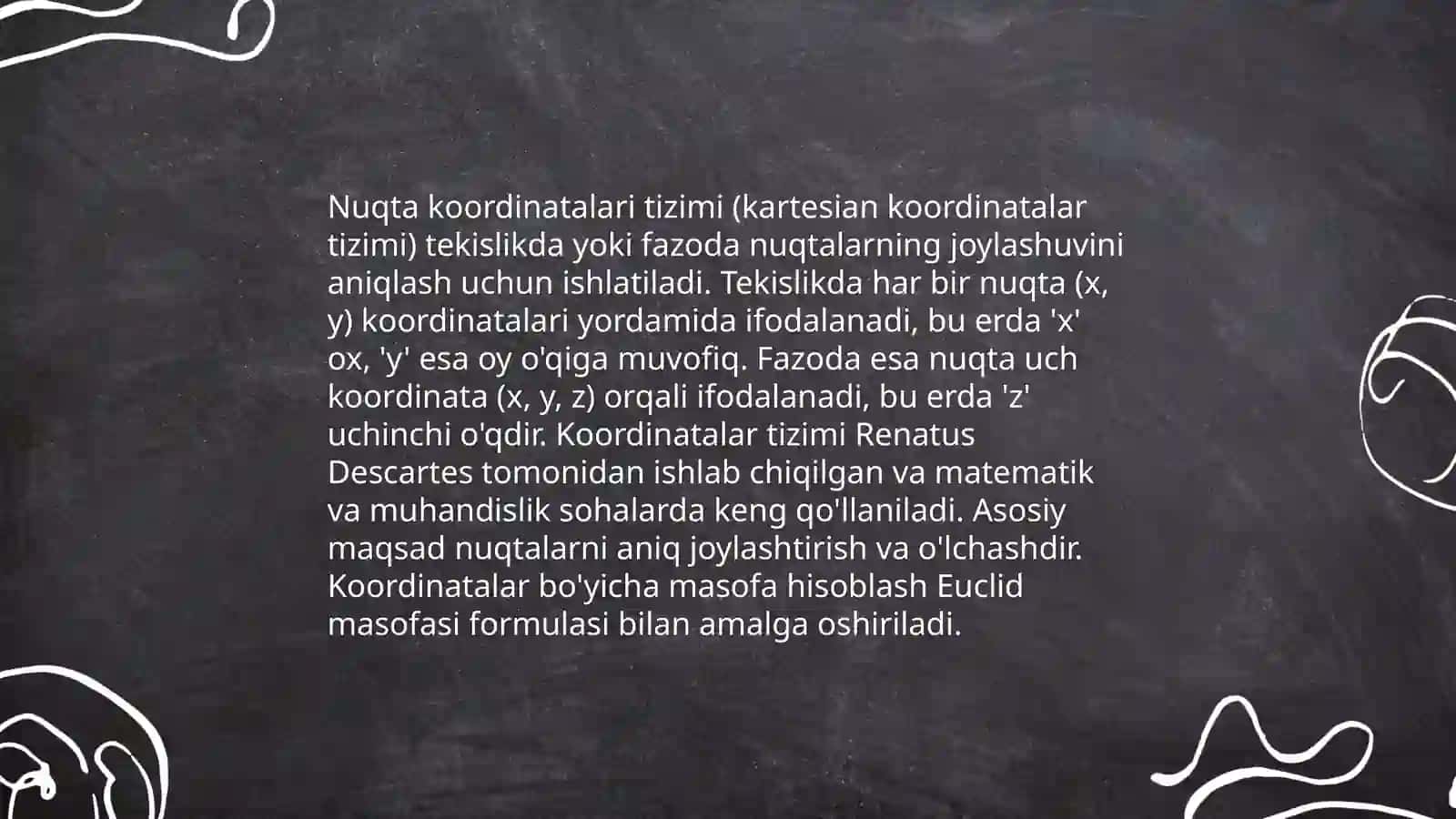 Nuqta kordinatasi 3