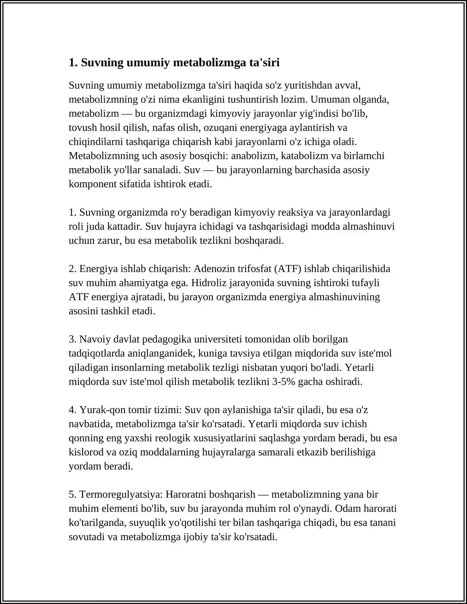 SUVSIZLANISHNING INSON METOBALIZMIGA TA’SIRI 3