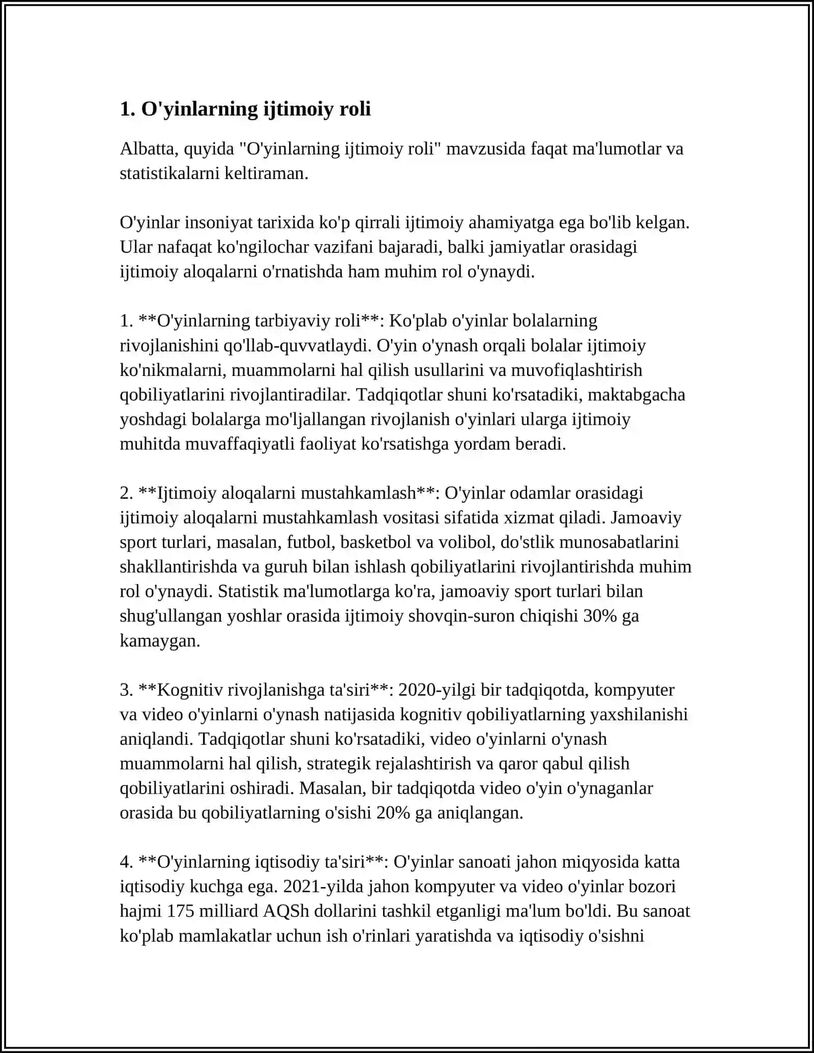 O'yinlarning ijtimoiy roli 3