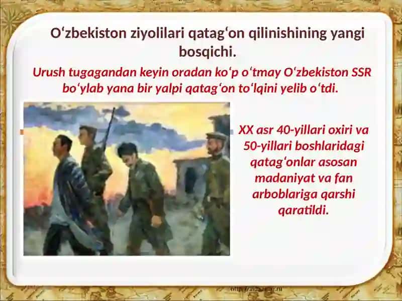 O‘zbekiston ziyolilari qataģon qilinishining yangi bosqichi 3