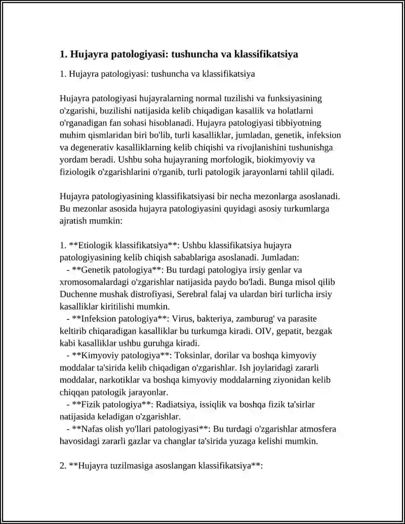 Hujayra patologiyasi va uning kelib chiqish sabablari 3