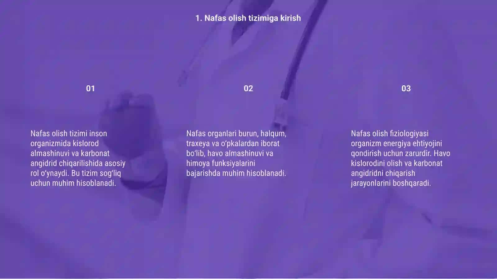 Nafas organlari funksiyasi.Narmal fizalogiyasi 3