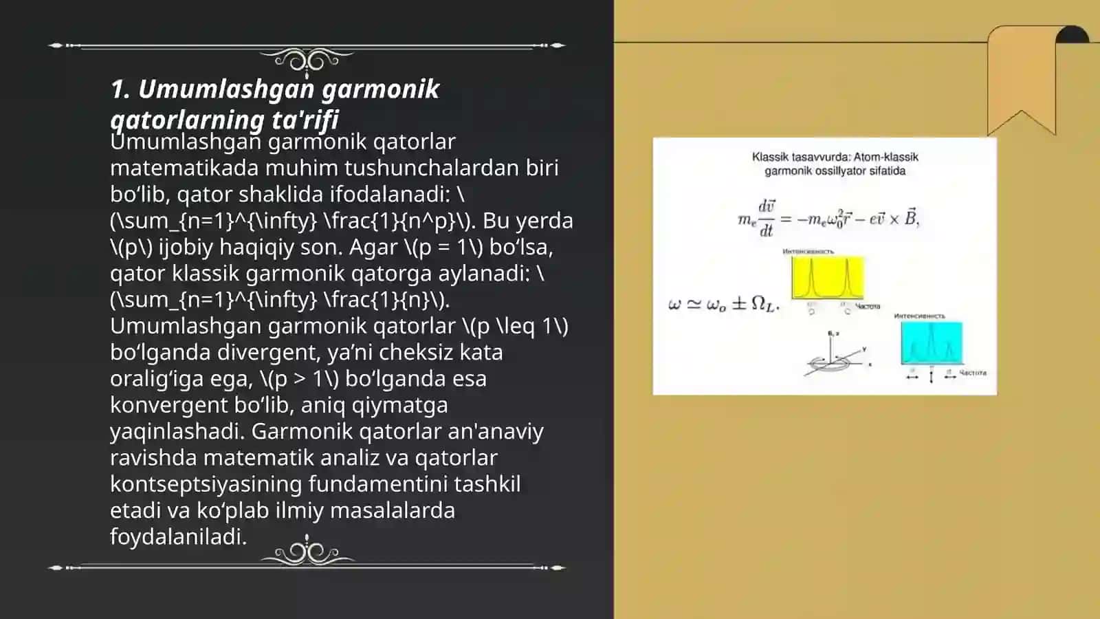 Umumlashgan garmonik qatorlar 3