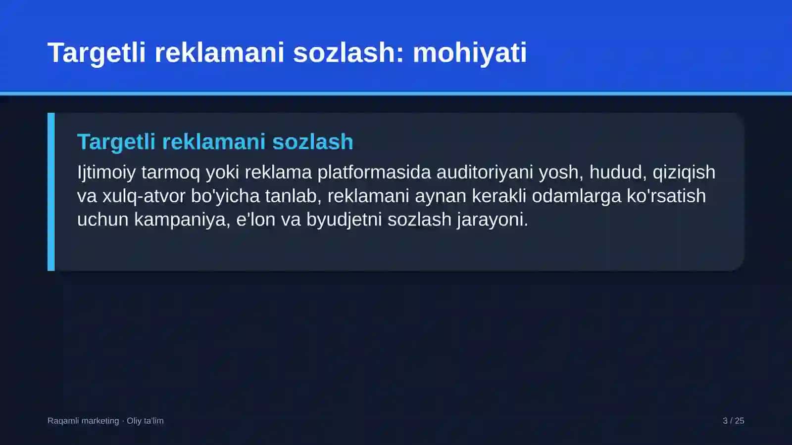 Sanoat turizmida targetli reklamani sozlash 3