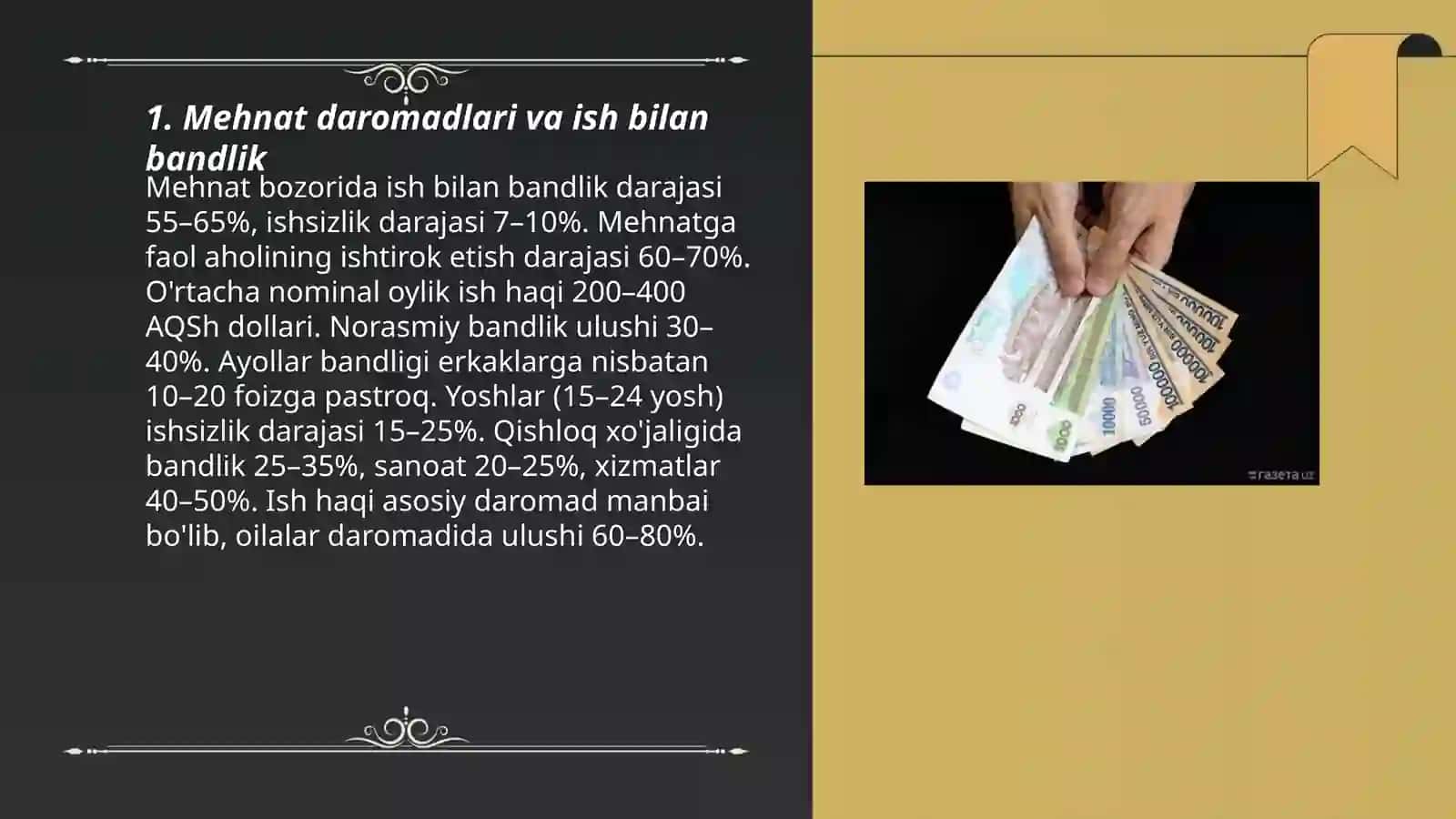 Mehnat daromadlari va ish bilan bandlik 3