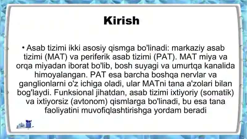 Asab tizimi fizologiyasi 3