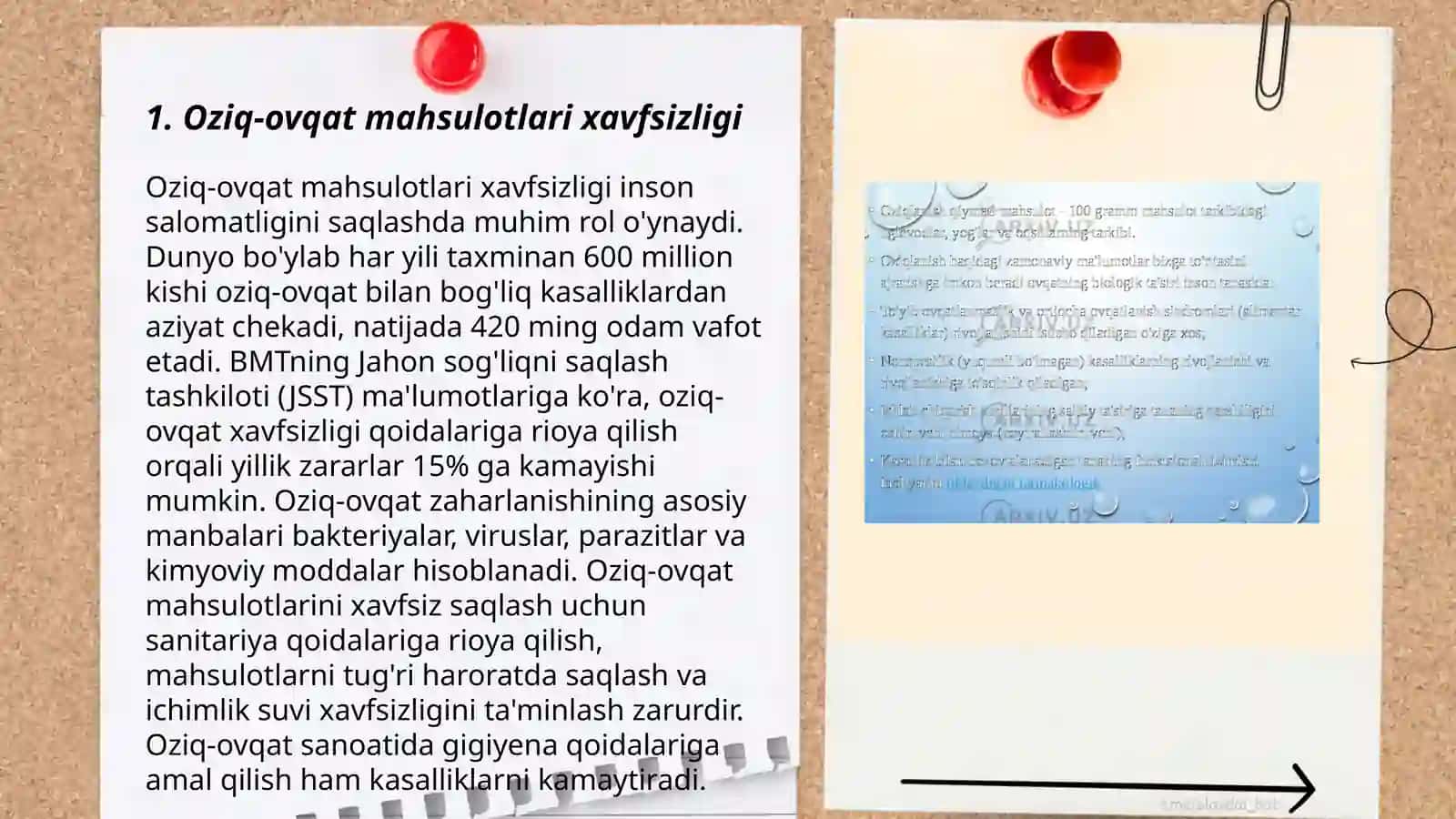 OZIQ OVQAT MAHSULOTLARI SIFATI 3