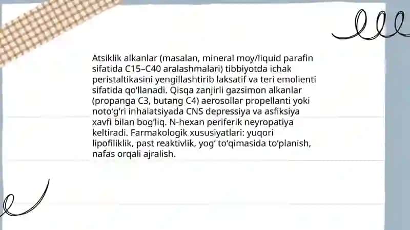 Uglevodorotlar, atsiklik alkan galogen xosilalari 3