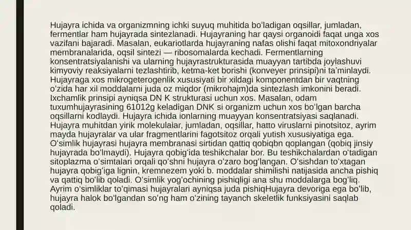 Hujayra Tuzilishi va Funksiyalari 3