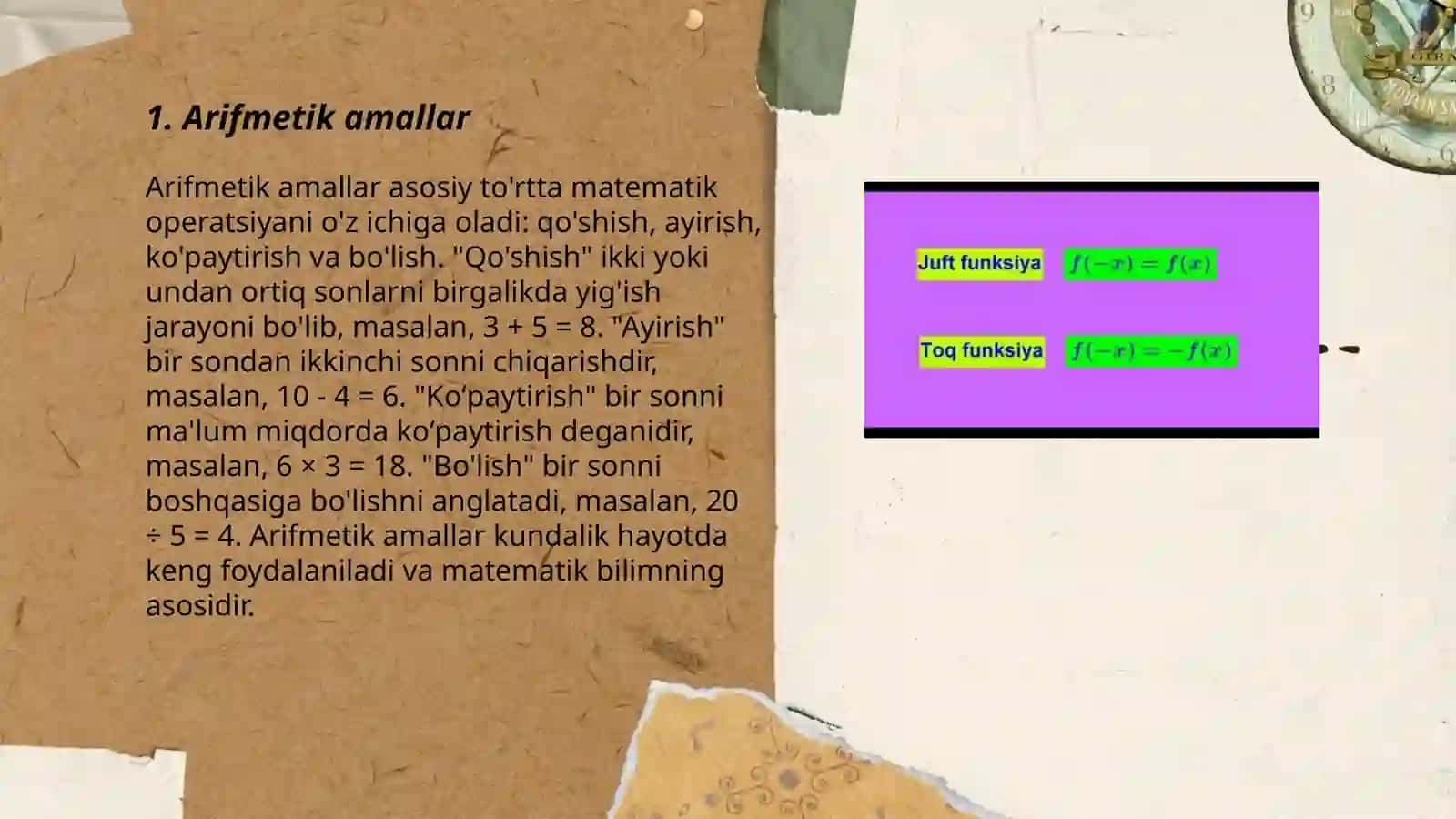 Arifmetik amallar 3