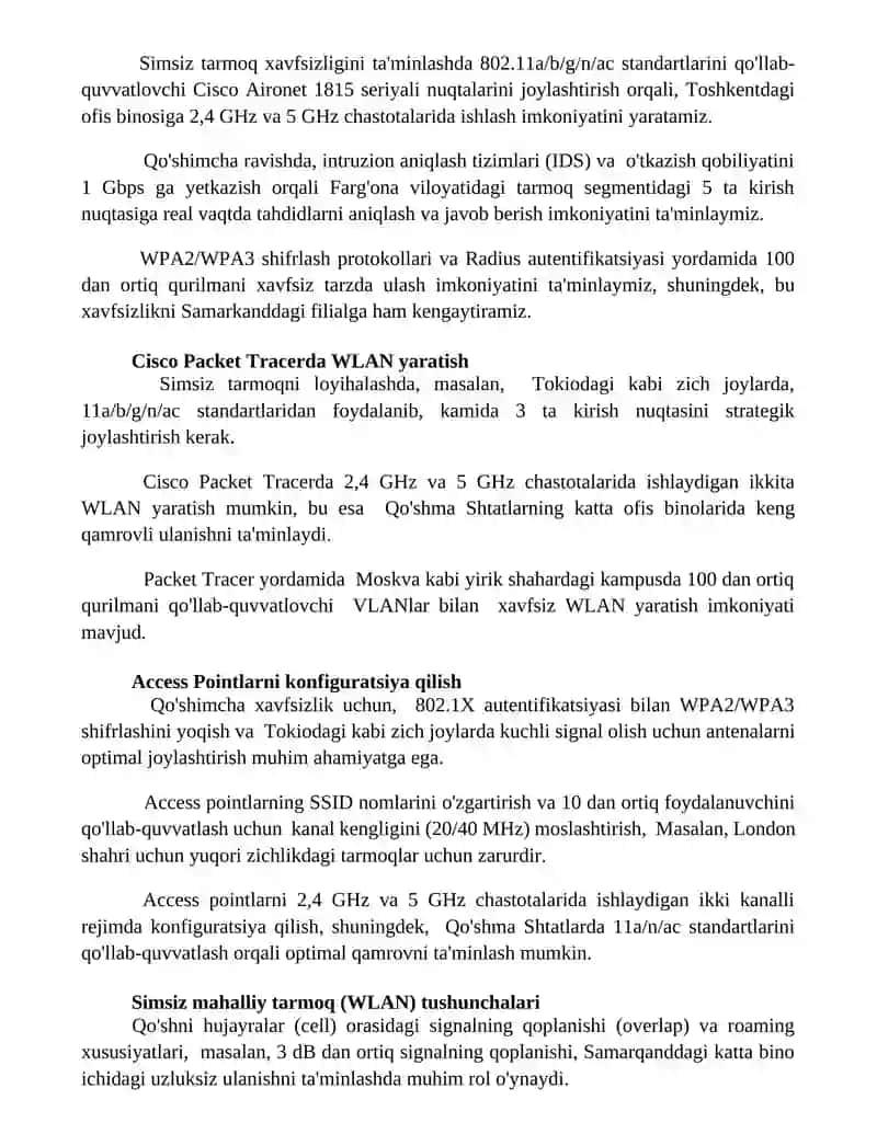 CISCO PACKET TRACERDA WLANNI LOYIHALASH VA SOZLASH 3