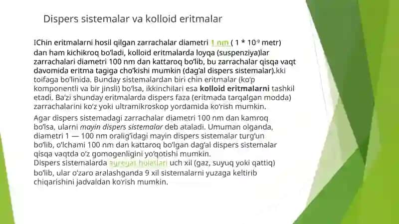 Mikrogeterogen va dag’al disperssistemalar 3