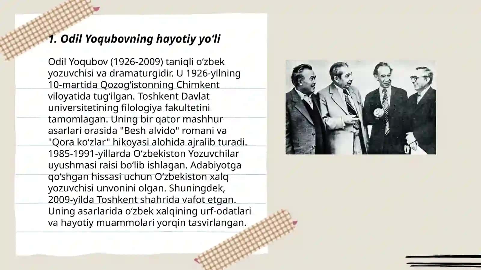 Odil Yoqubov hayoti va ijodi 3