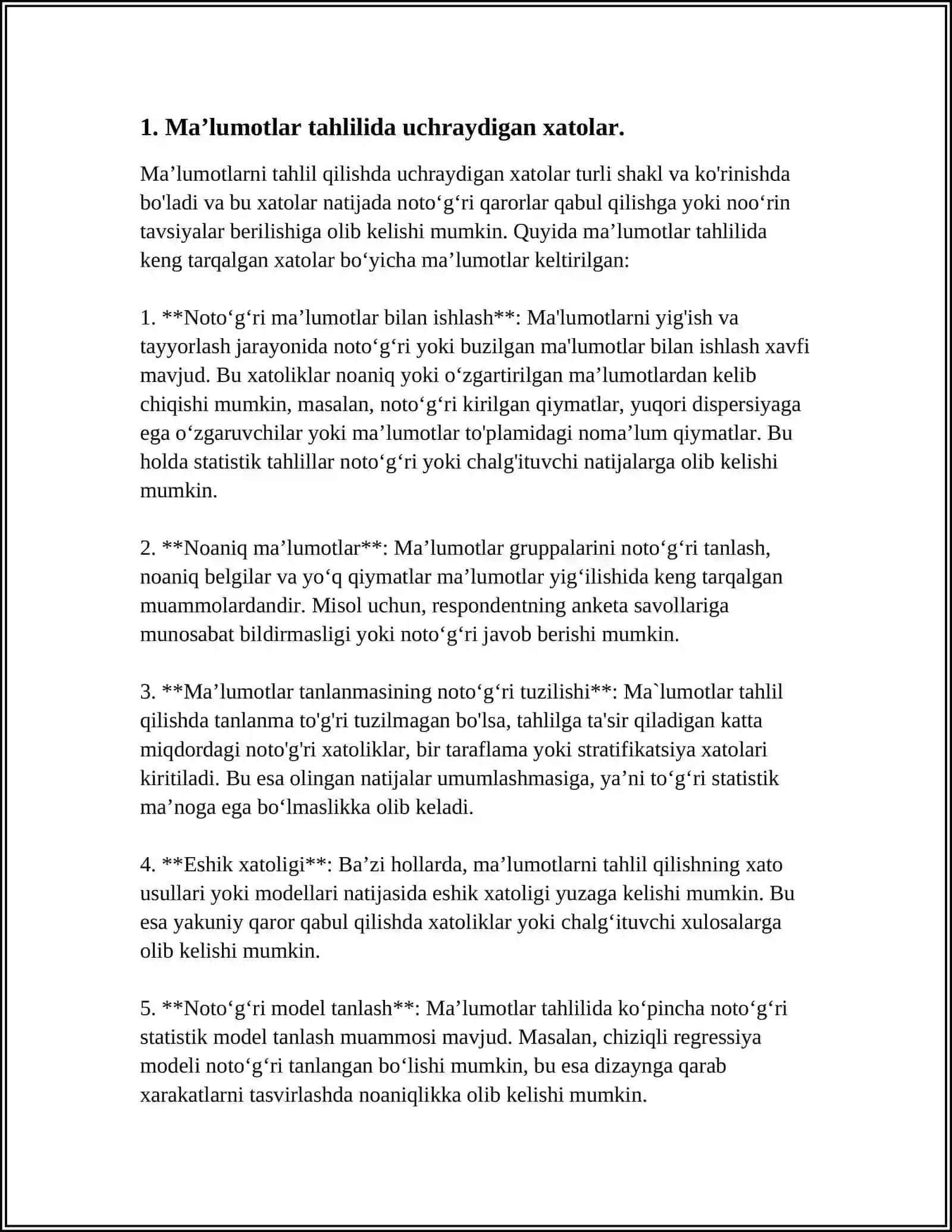 MATNDAGI YOʻL QOʻYILGAN XATOLAR USTIDA ISHLASH 3