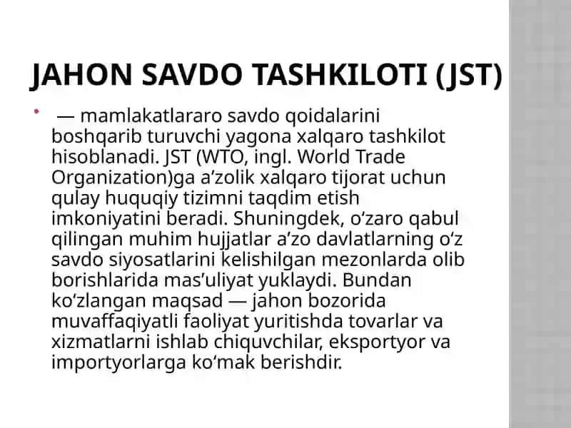 JAHON SAVDO TASHKILOTI 3