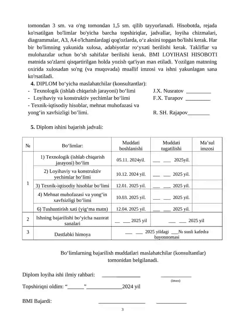 Irrigatsiya lotoklarini kompazit artmatura va  gidrofob qo‘shimchalar asosida ishlab chiqarish korxonasini loyihalash yillik mahsuldorlik 21 ming m3 3