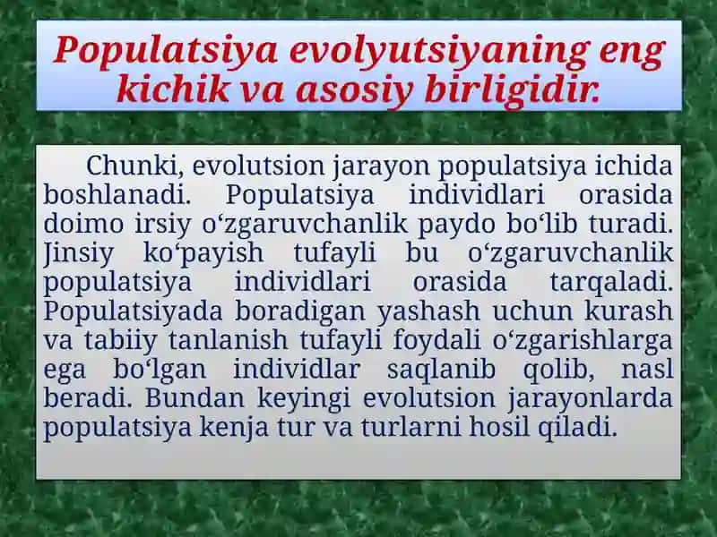 EVOLUTSIYANING SINTETIK NAZARIYASI 3