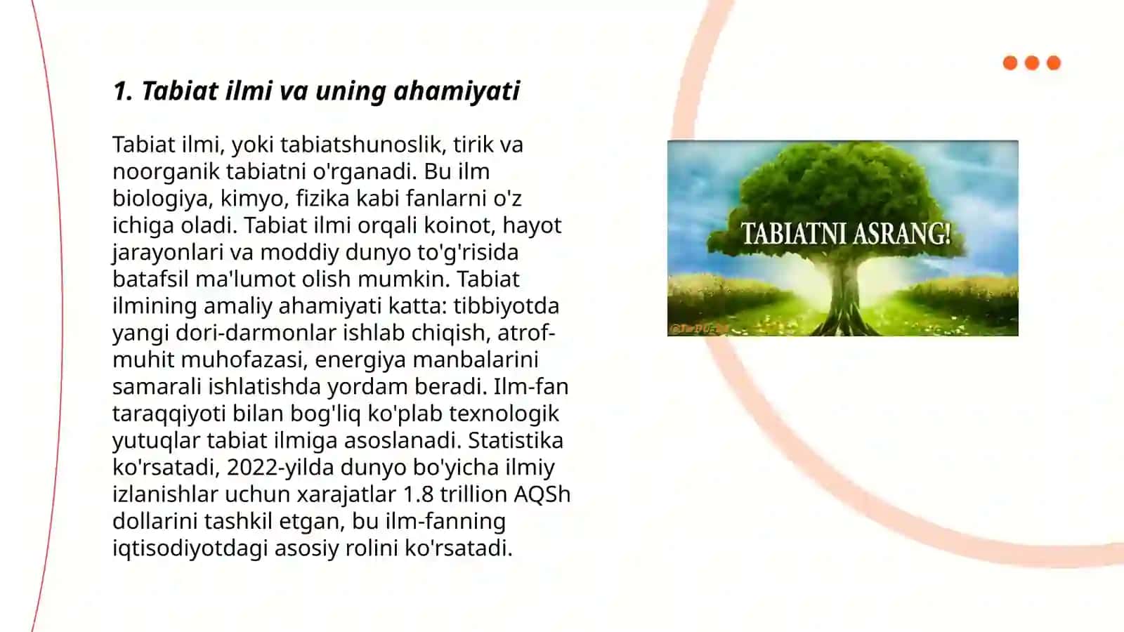 Tabiat nima uchun oʻrganiladi 3