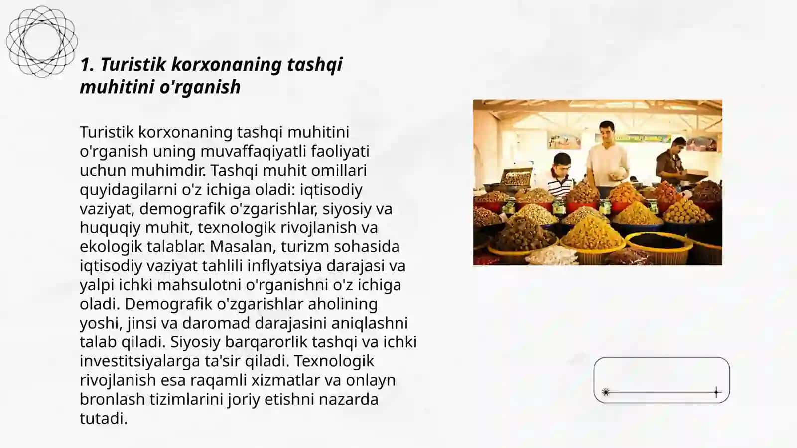 Turistik korxonaning muhitini o’rganish 3
