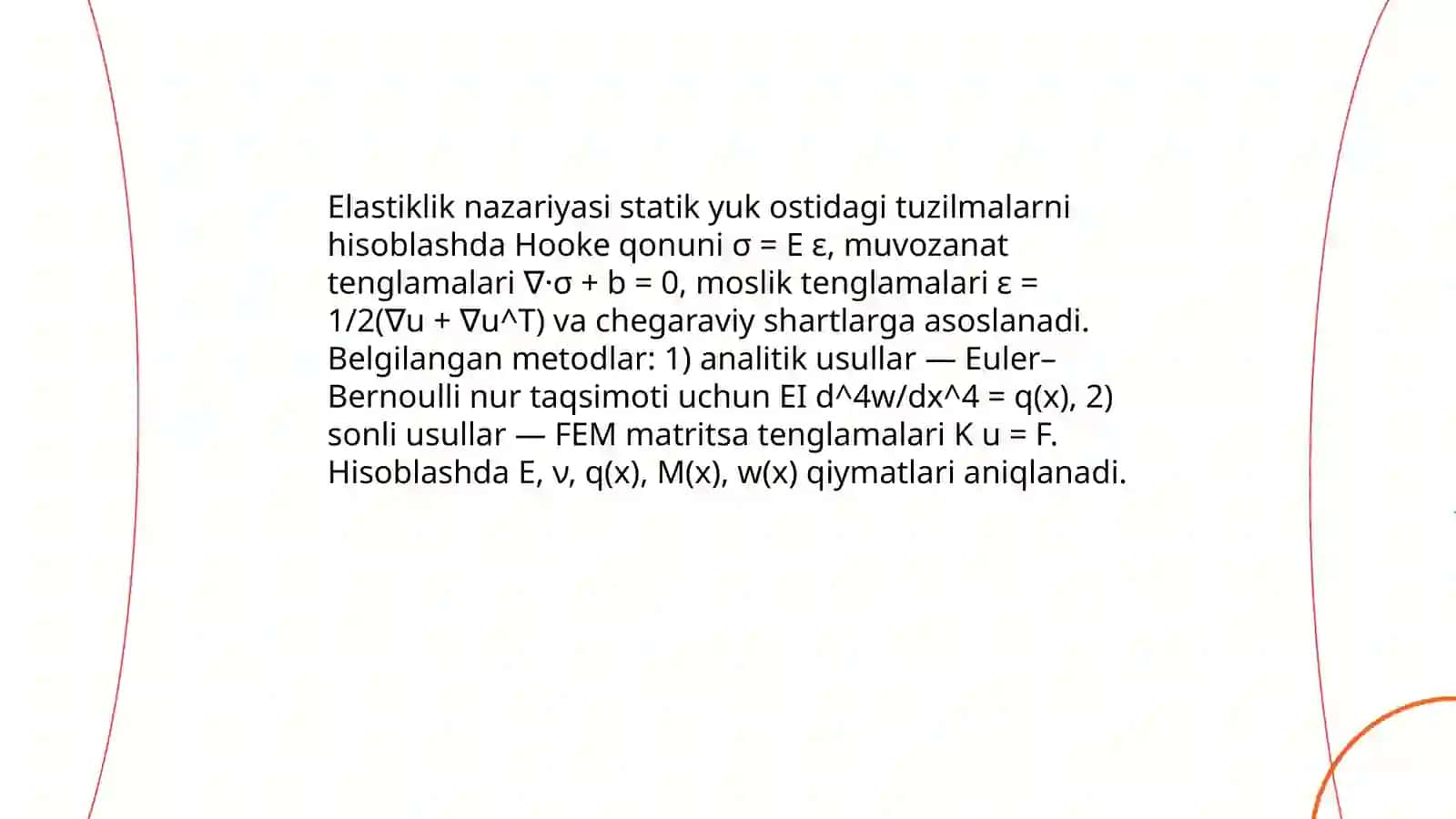 Elastiklik nazariyasini amaliyotda qoʻllash usullari 3