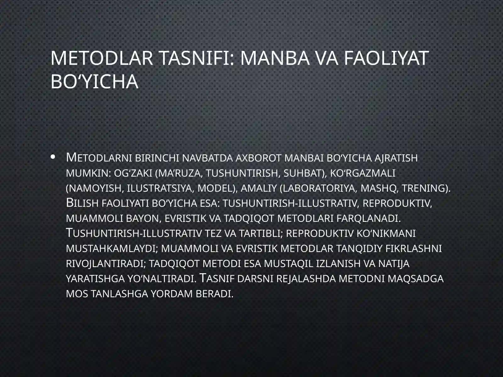 Ta’lim metodlari va vositalari 3