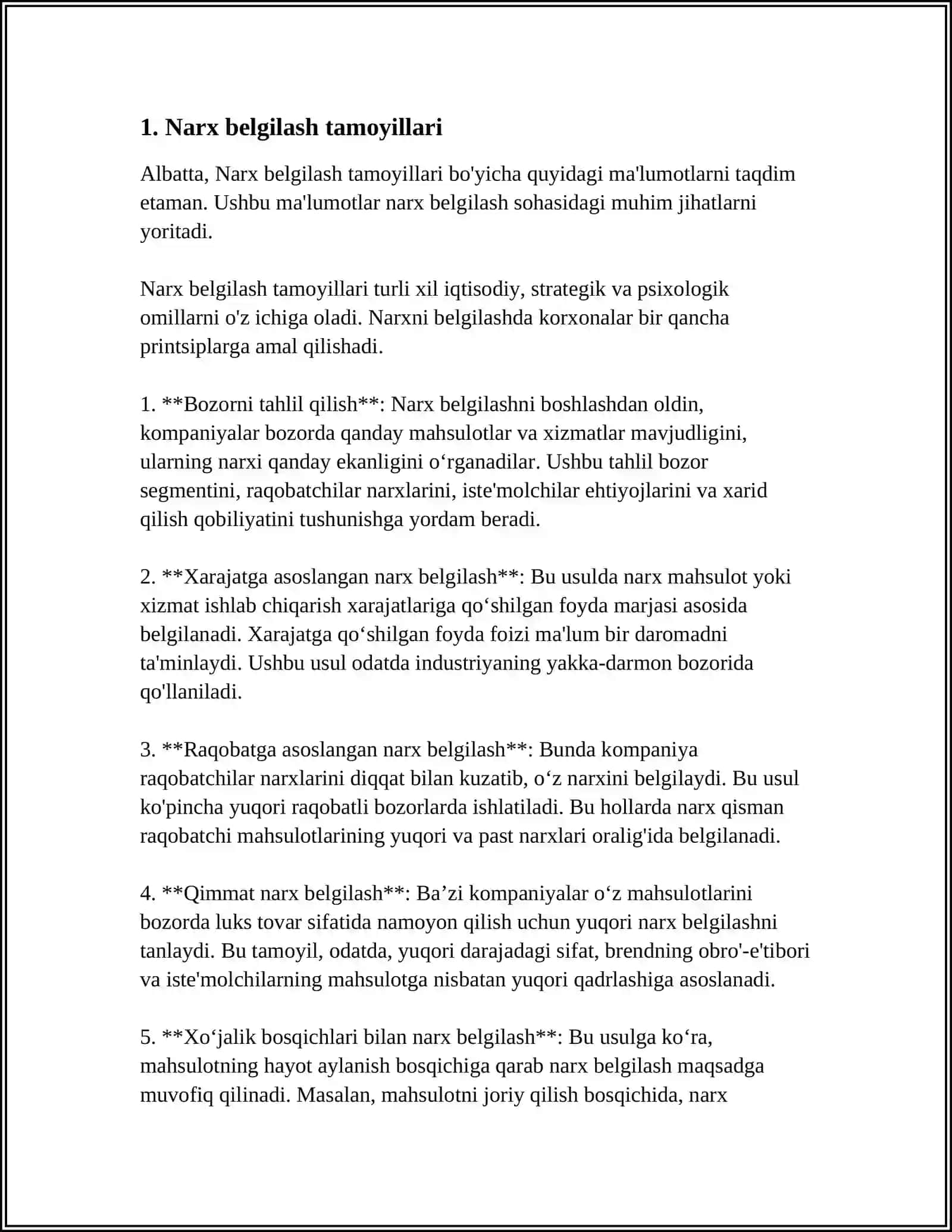 DORI VOSITALARIGA NARX BELGILASH ASOSLARI 3