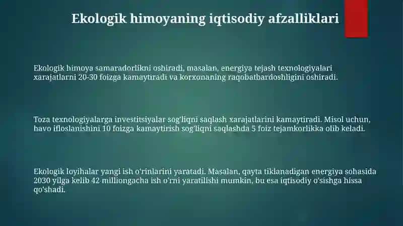 Ekologik himoya samaradorlik 3