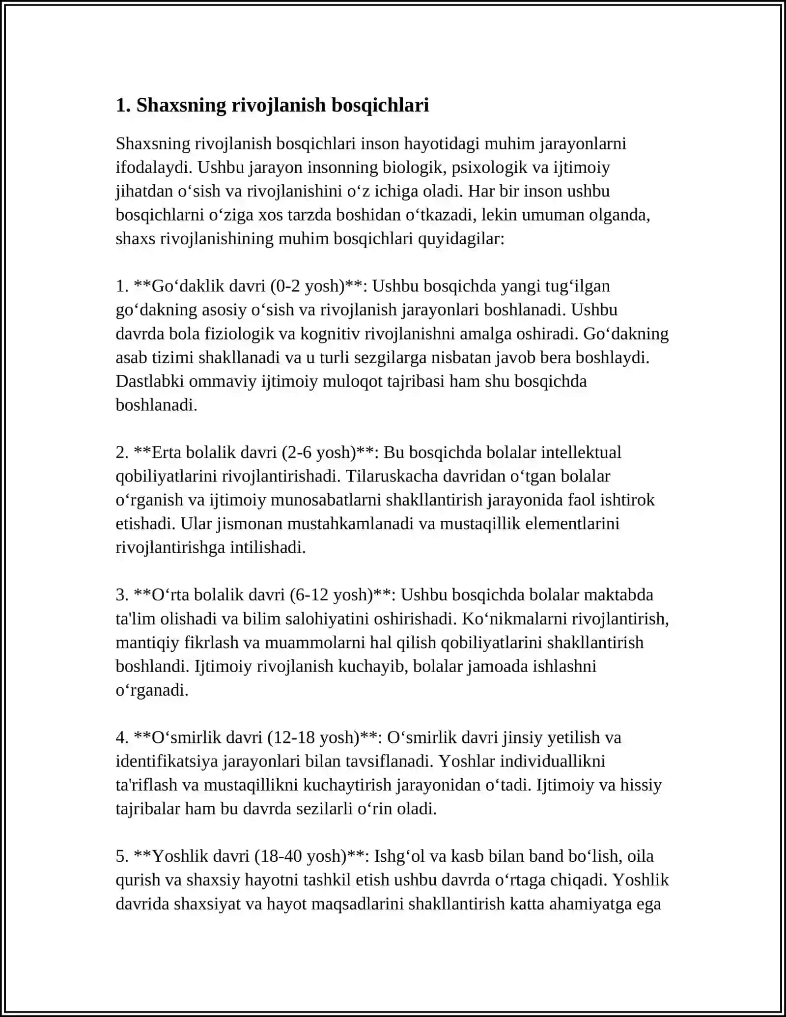 SHAXSNING RIVOJLANISHI, TARBIYASI VA IJTIMOIYLASHUVI 3