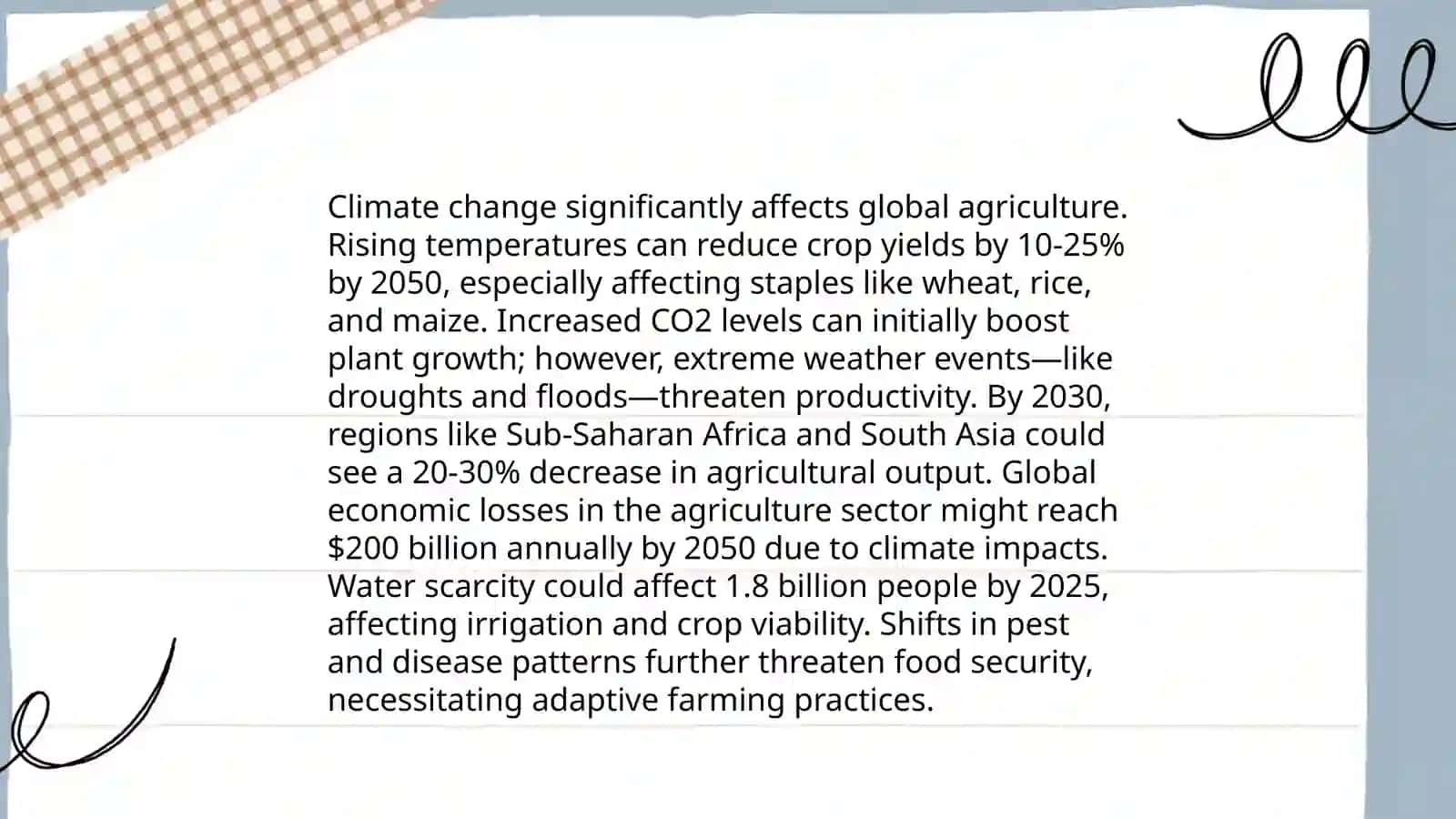 Impact of Climate Change on Global Agriculture 3