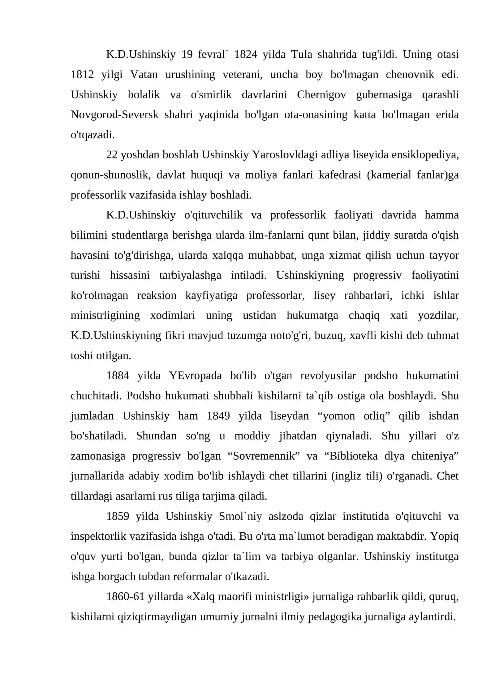 Konstantin Dmitrievich Ushinskiyning pedagogik nazariyalari 3