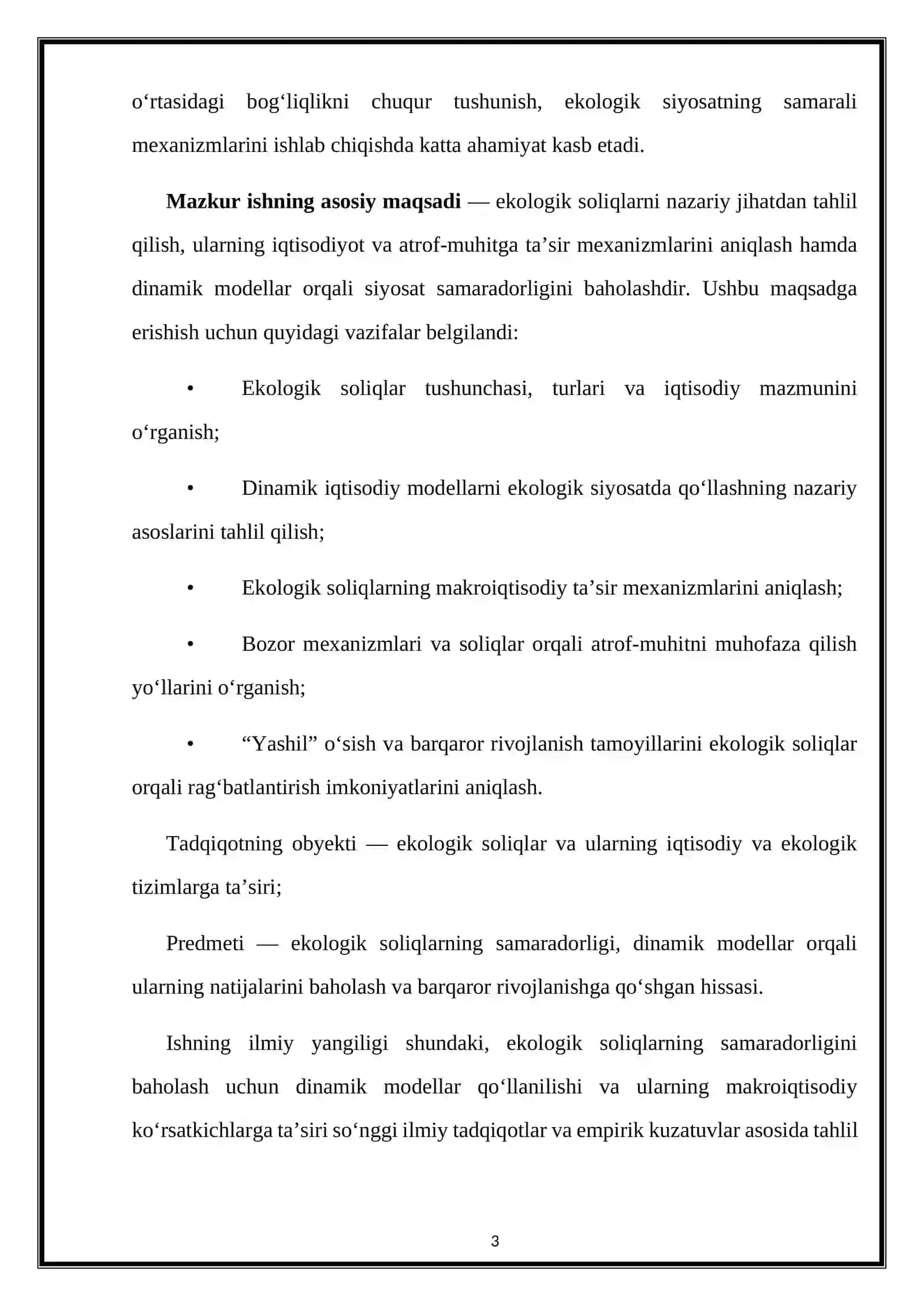 DINAMIK MODELLARDA EKOLOGIK SOLIQLAR VA YASHIL O’SISH 3