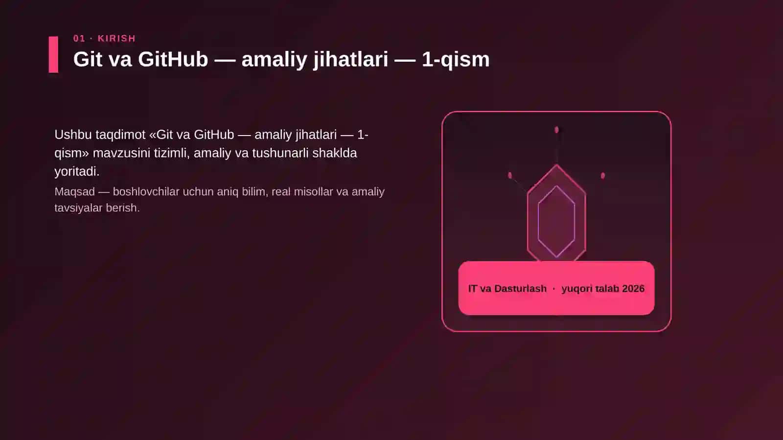 Git va GitHub — amaliy jihatlari — 1-qism 3