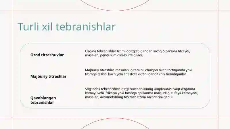 Tebranishlar haqida tushuncha.garmonik tebranishlar 3
