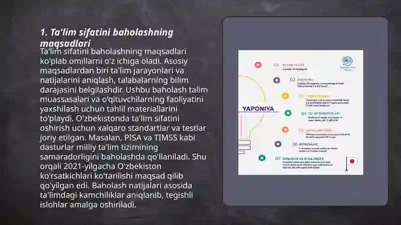 Ta'lim sifatini baholashning xalqaro tizimi 3