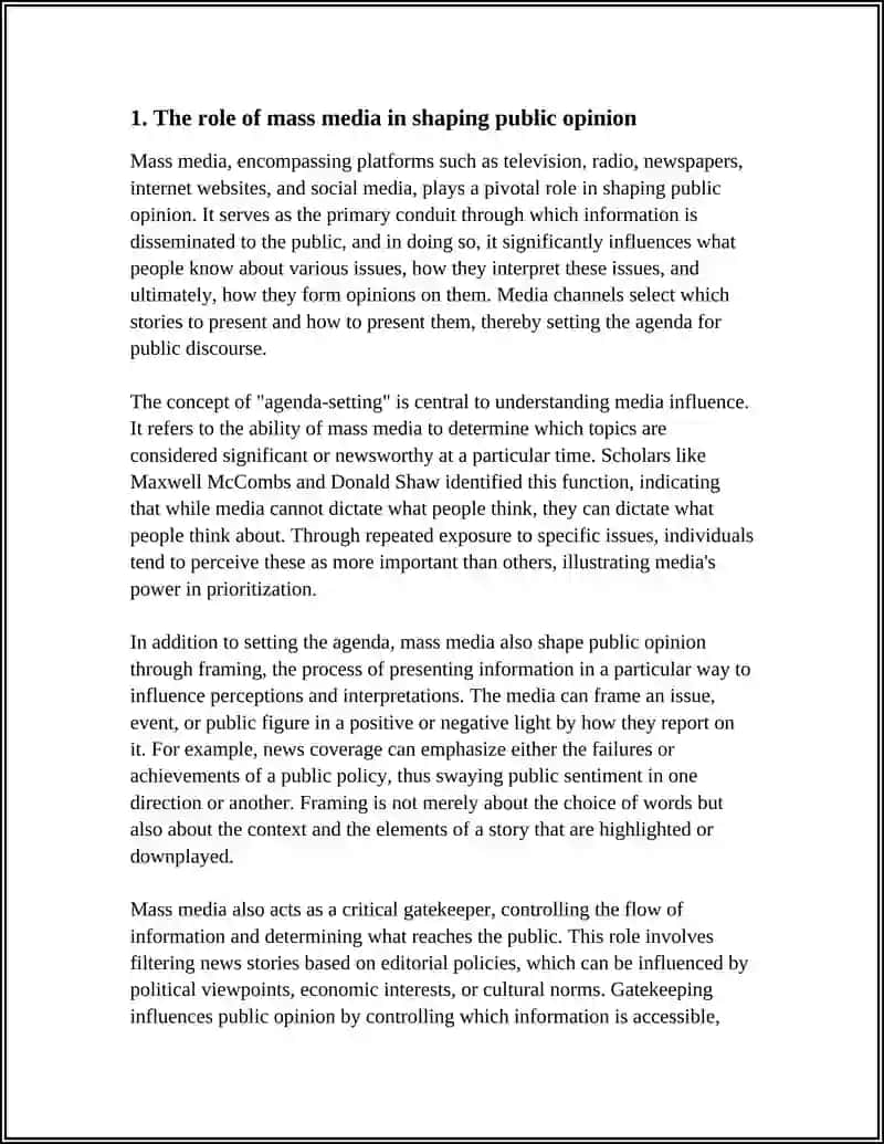 The role of mass media in shaping public opinion 3