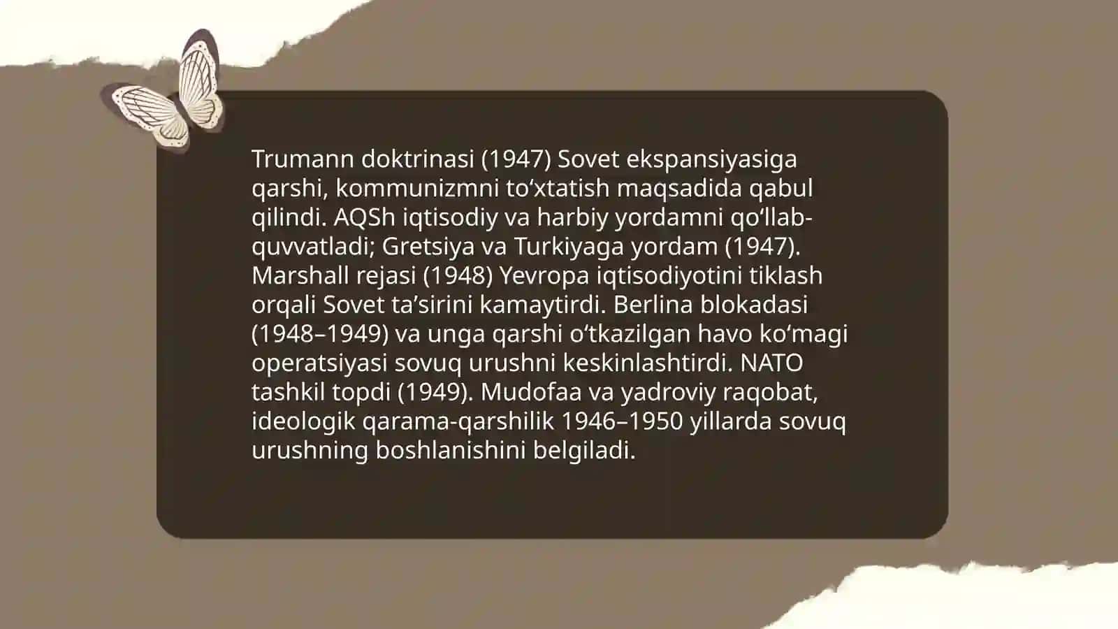Reja: Trumann doktrinasi va sovuq urushning boshlanishi (1946–1950) 3