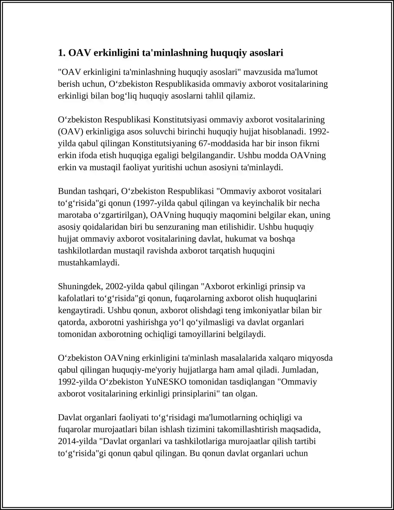 OAV ERKINLIGINI TAMINLASH 3