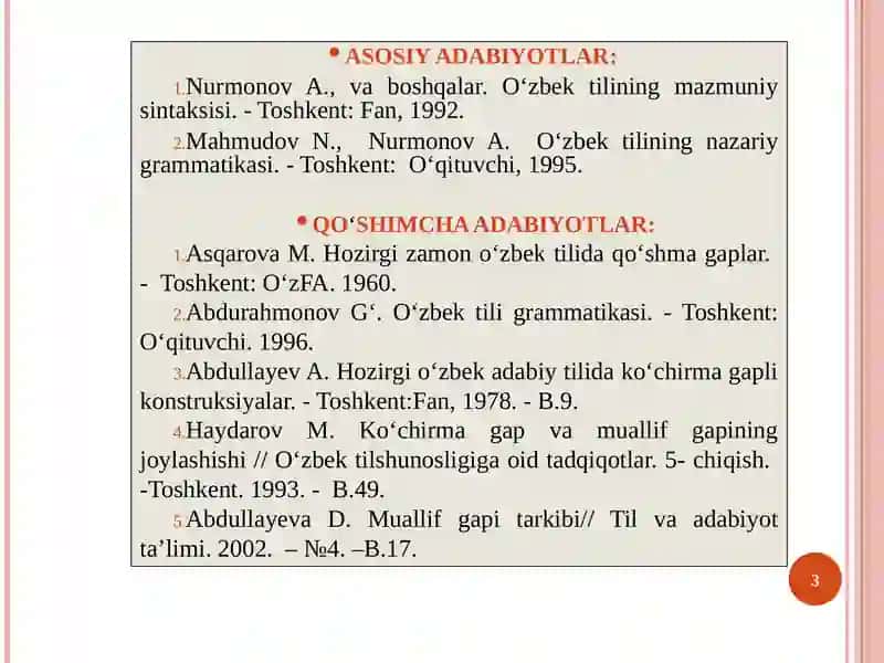 O‘zga Gapli Qurilmalar 3