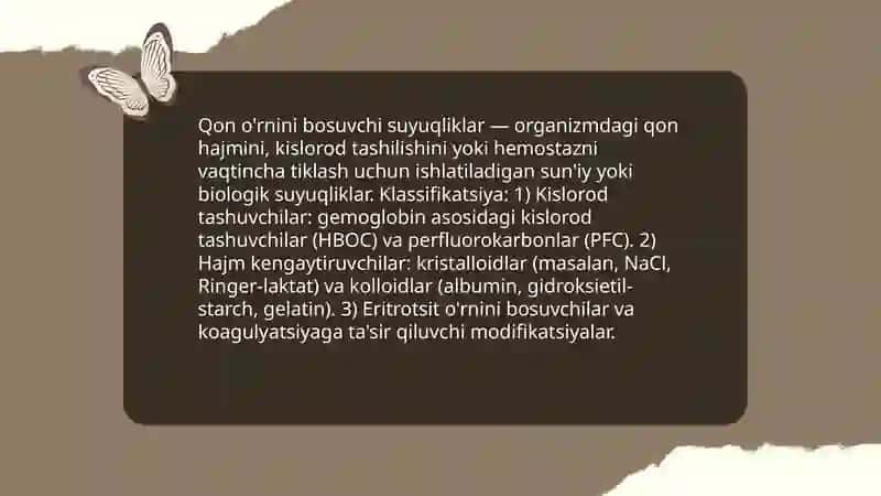 Qon o'rnini bosuvchi suyuqliklar 3