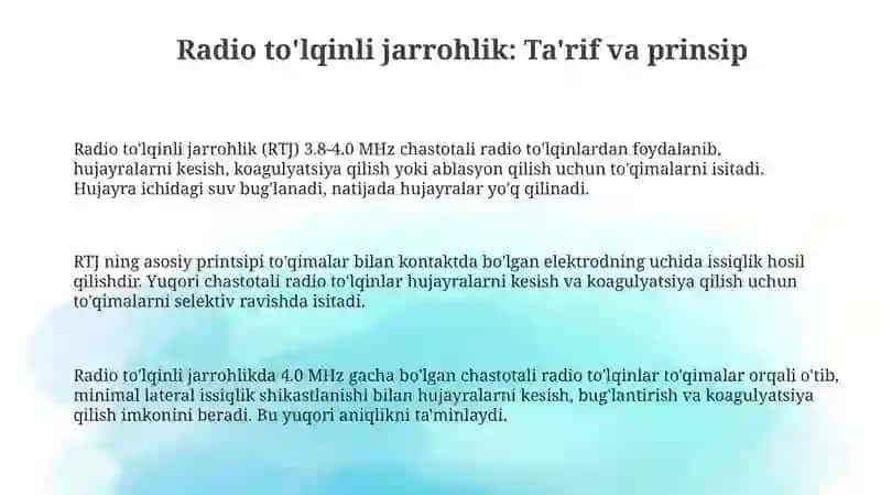 Radio to'lqinli jarrohlik 3