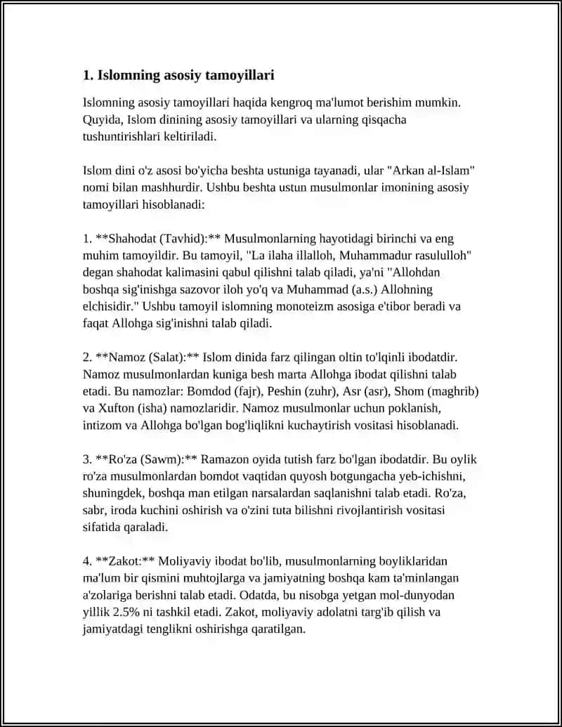REFERAT Mavzu: ISLOM DINI 3