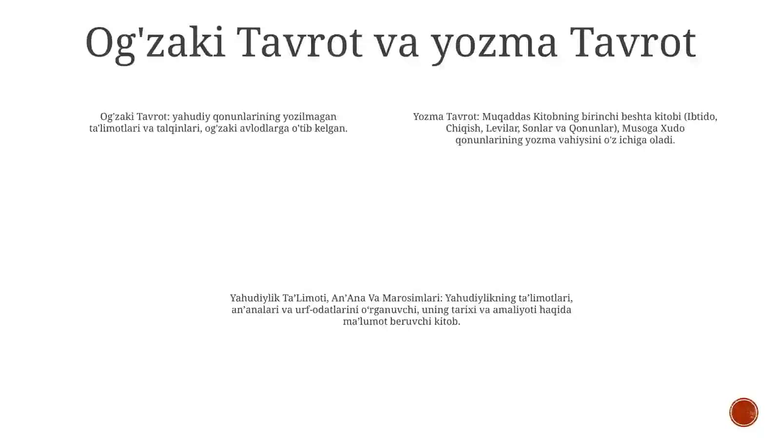 Yahudiylik TaʼLimoti,AnʼAnaVaMarosimlari 3