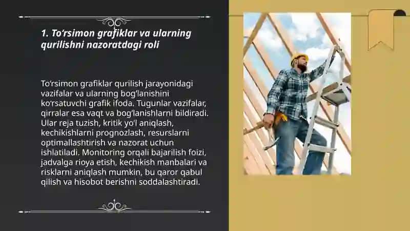 To‘rsimon grafiklar asosida qurilishning borishini nazorat qilish 3