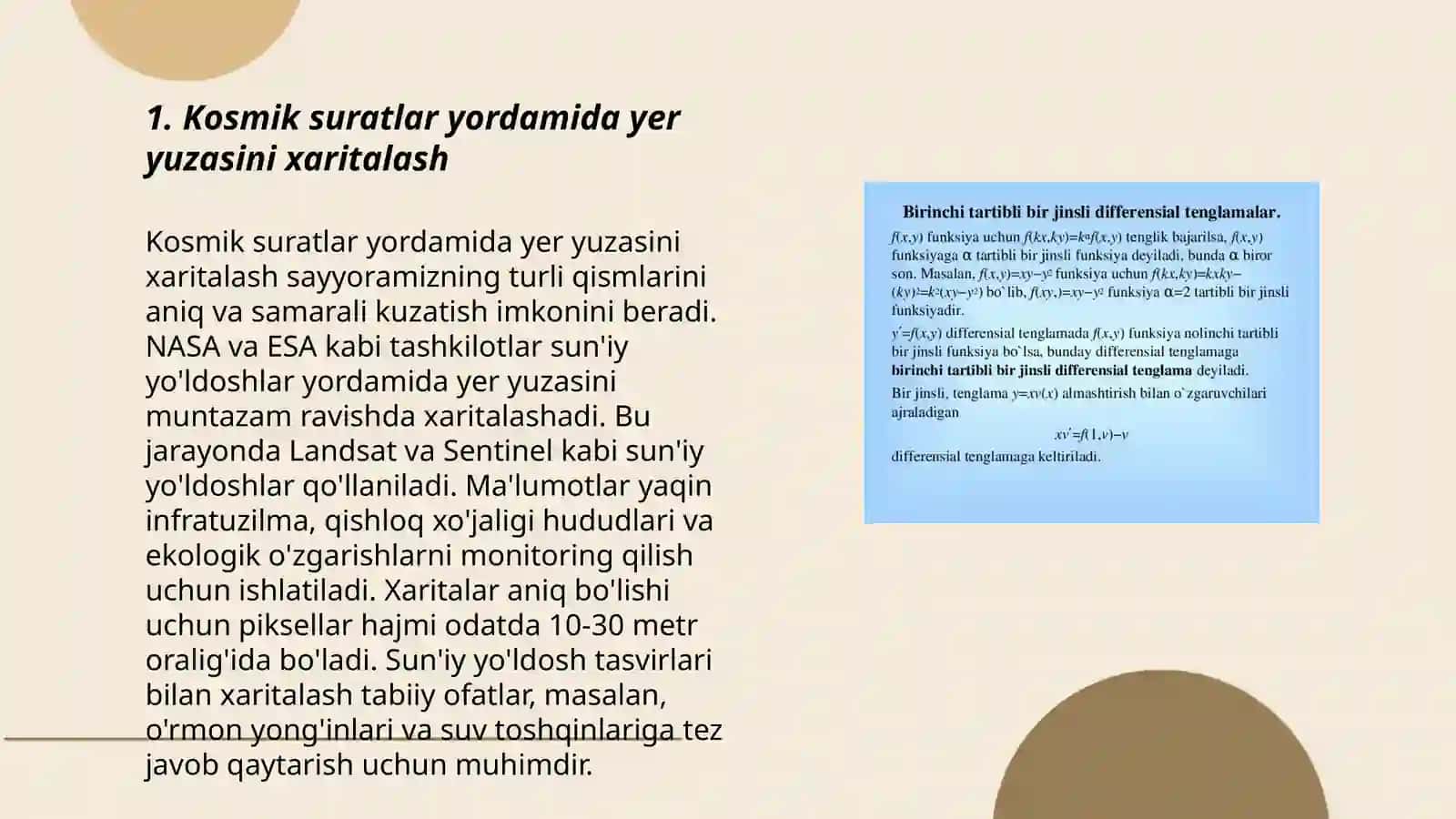 Kosmik suratlar yordamida yer yuzasini xaritalash 3