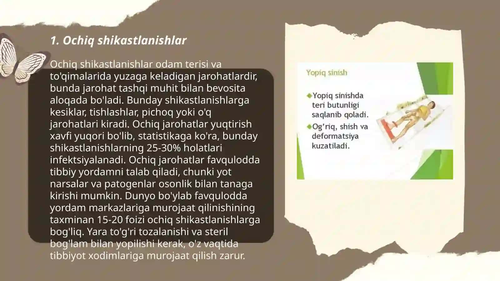 Ochiq va yopiq shikastlanishlar dramatik shok infeksiyasi 3